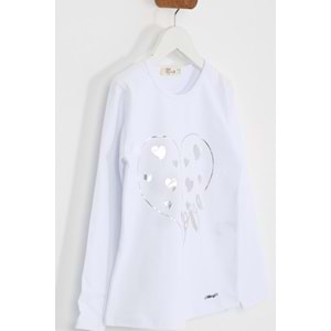 Kız Çocuk Tişört Love Baskılı - Beyaz (116/140)