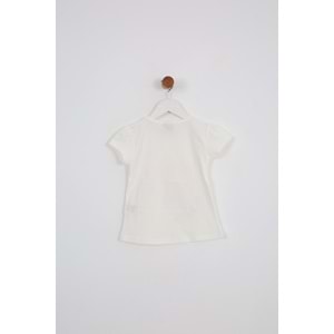 Kız Çocuk Tişört Domuz Baskılı - Krem (92/116)