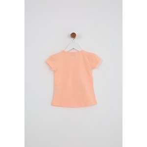 Kız Çocuk Tişört Domuz Baskılı - Yavruağzı (92/116)