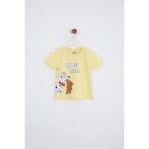 Erkek Çocuk Tişört Yavru Dalmaçya Baskılı - Açık Sarı (92/116)