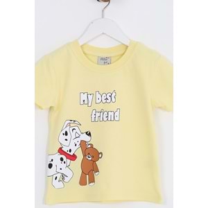 Erkek Çocuk Tişört Yavru Dalmaçya Baskılı - Açık Sarı (92/116)