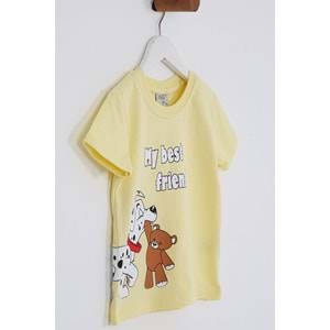 Erkek Çocuk Tişört Yavru Dalmaçya Baskılı - Açık Sarı (92/116)