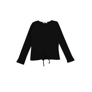 Kız Çocuk Sweat Beli Kurdeleli - Siyah (128/152)
