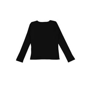 Kız Çocuk Sweat Beli Kurdeleli - Siyah (128/152)