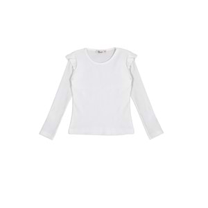 Kız Çocuk Etekli Takım Çift Kurdeleli - Krem (104/128)