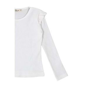 Kız Çocuk Etekli Takım Çift Kurdeleli - Krem (104/128)