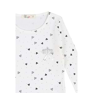 Kız Çocuk Sweat Taç Aksesuarlı - Krem (98/122)