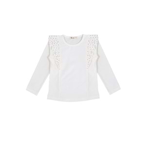 Kız Çocuk Sweat Fırfırlı - Krem (98/122)