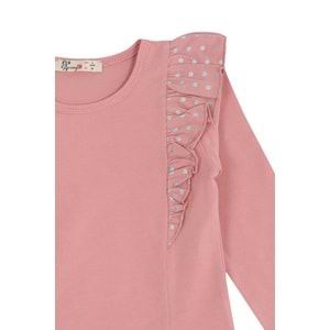 Kız Çocuk Sweat Fırfırlı - Gül Kurusu (98/122)