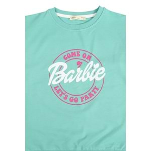 Kız Çocuk Tişört Barbie Armalı - Su Yeşili (128/152)