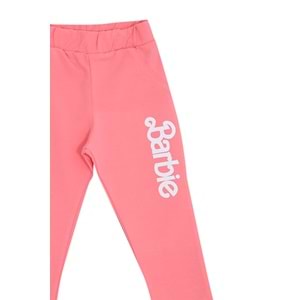 Kız Çocuk Sweat Takım Barbie Yazılı - Krem (98/122)