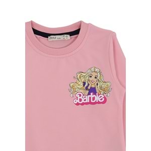 Kız Çocuk Sweat Takım Barbie Yazılı - Yavruağzı (98/122)