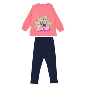 Kız Çocuk Sweat Takım Barbie Yazılı - Şeker Pembe (98/122)