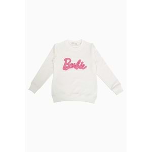 Kız Çocuk Tişört Barbie Nakışlı - Krem (128/152)