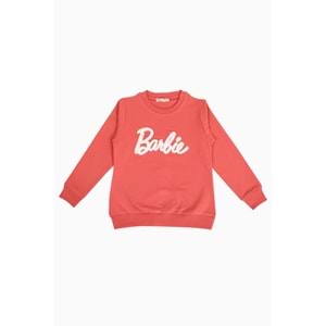 Kız Çocuk Tişört Barbie Nakışlı - Kiremit (128/152)