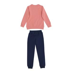 Kız Çocuk Sweat Takım Barbie Baskılı - Gül Kurusu - 110/134