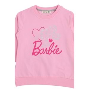 Kız Çocuk Sweat Takım Barbie Baskılı - Bebe Pembe (110/134)
