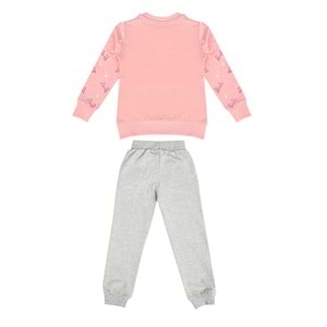 Kız Çocuk Sweat Takım Kolları Barbie Baskılı - Yavruağzı (98/122)