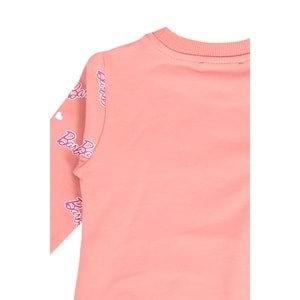 Kız Çocuk Sweat Takım Kolları Barbie Baskılı - Gül Kurusu (104/134)