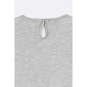 Kız Çocuk Elbise Barbie Baskılı - Gri (116/140)