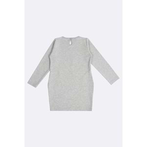 Kız Çocuk Elbise Barbie Baskılı - Gri (116/140)