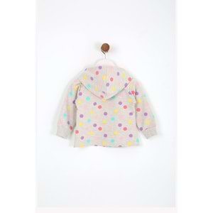 Kız Çocuk Hırka Puantiye Desenli - Kahverengi (74/98)