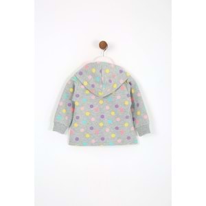 Kız Çocuk Hırka Puantiye Desenli - Gri (74/98)