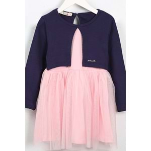 Kız Çocuk Elbise Tüllü - Mor (98/122)