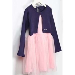 Kız Çocuk Elbise Tüllü - Mor (98/122)