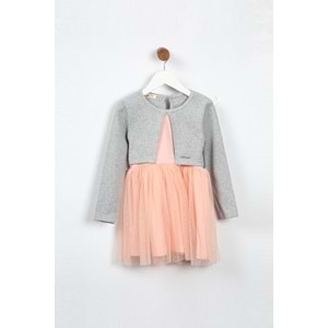 Kız Çocuk Elbise Tüllü - Gri(98/122)