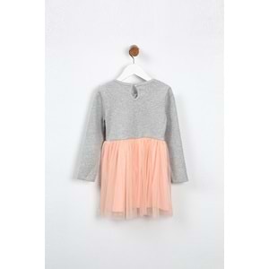 Kız Çocuk Elbise Tüllü - Gri(98/122)