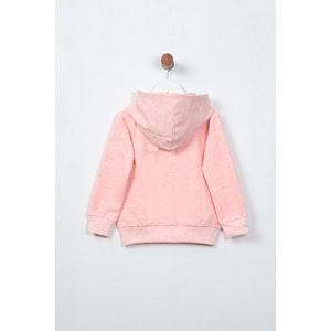 Kız Çocuk Hırka Dantelli Cep - Pembe Melanj (98/122)