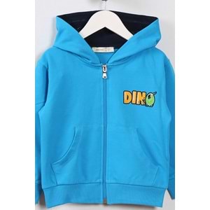 Erkek Çocuk Hırka Dinozorlar Baskılı - Mavi (92/116)