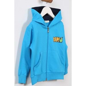 Erkek Çocuk Hırka Dinozorlar Baskılı - Mavi (92/116)