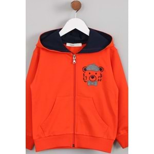 Erkek Çocuk Eşofman Takımı Ayıcık Nakışlı - Oranj (98/122)