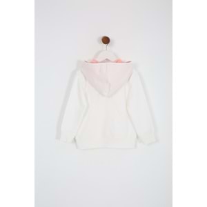 Kız Çocuk Hırka Yazılı Tavşan Baskılı - Krem (98/122)