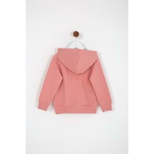 Kız Çocuk Hırka Yazılı Tavşan Baskılı - Gül Kurusu (98/122)