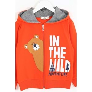 Erkek Çocuk Eşofman Takımı Ayıcık Nakışlı - Oranj (98/122)