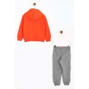 Erkek Çocuk Eşofman Takımı Ayıcık Nakışlı - Oranj (98/122)