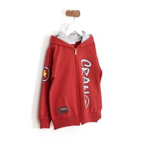 Erkek Çocuk Hırka Yıldız Baskılı - Bordo (110/134)