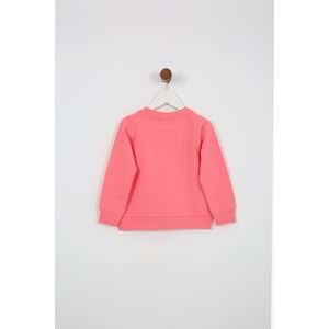 Kız Çocuk Tişört Minik Kedi Baskılı - Şeker Pembe (92/116)