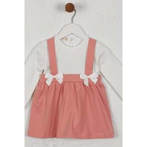 Kız Çocuk Elbise Askılı Kurdeleli - Gül Kurusu (74/98)