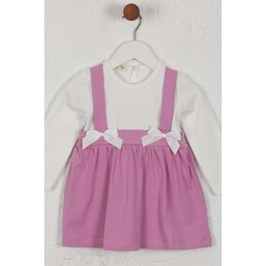 Kız Çocuk Elbise Askılı Kurdeleli - Lila (74/98)