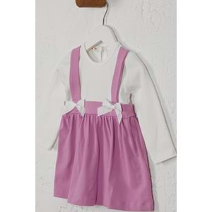 Kız Çocuk Elbise Askılı Kurdeleli - Lila (74/98)