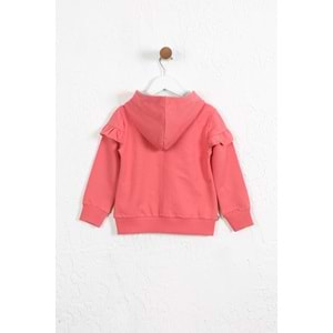 Kız Çocuk Hırka Göğsü Fırfırlı - Gül Kurusu (98/1222)