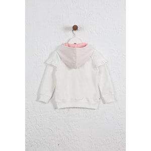 Kız Çocuk Hırka Göğsü Fırfırlı - Krem (98/122)