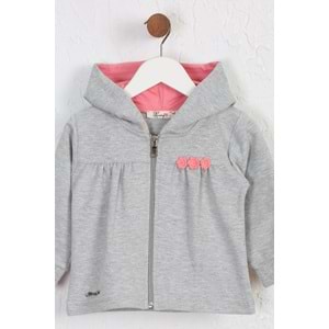 Kız Çocuk Hırka Hazır Papatyalı - Gri (74/98)