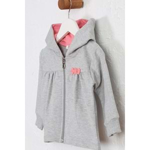 Kız Çocuk Hırka Hazır Papatyalı - Gri (74/98)