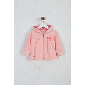 Kız Çocuk Hırka Hazır Papatyalı - Pembe Melanj (74/98)