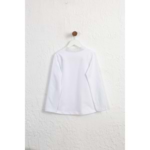 Kız Çocuk Tişört Tüllü Papyonlu - Barmy Kids - Beyaz (128/152)